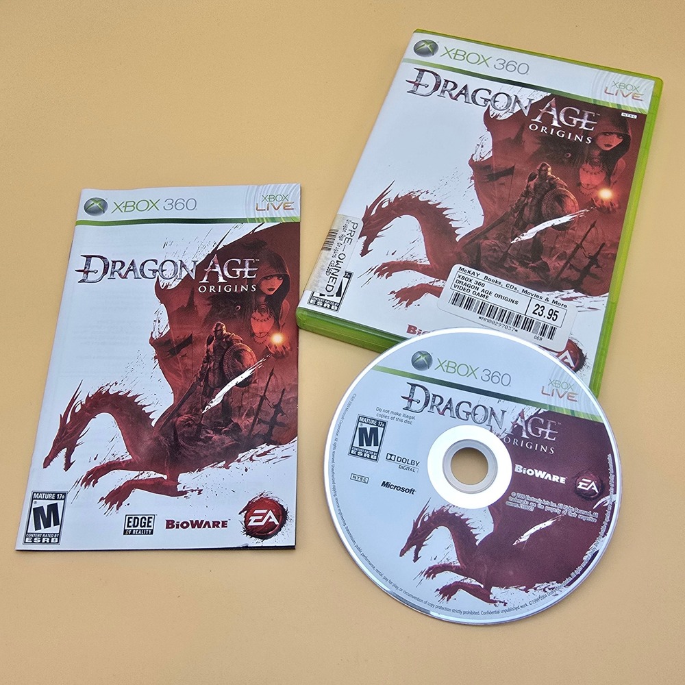 Dragon Age Origins Xbox 360 BioWare RPG Fantasy Game Complete with Manual